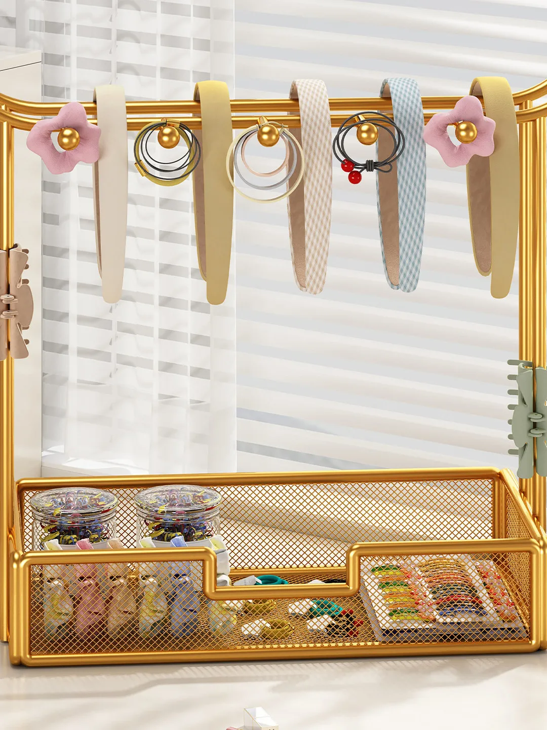 Home Use Hair Accessories Storage Box Hair Ties Hair Bands Display Stand Hair Accessories Organizer Jewelry Earring Holder - 2