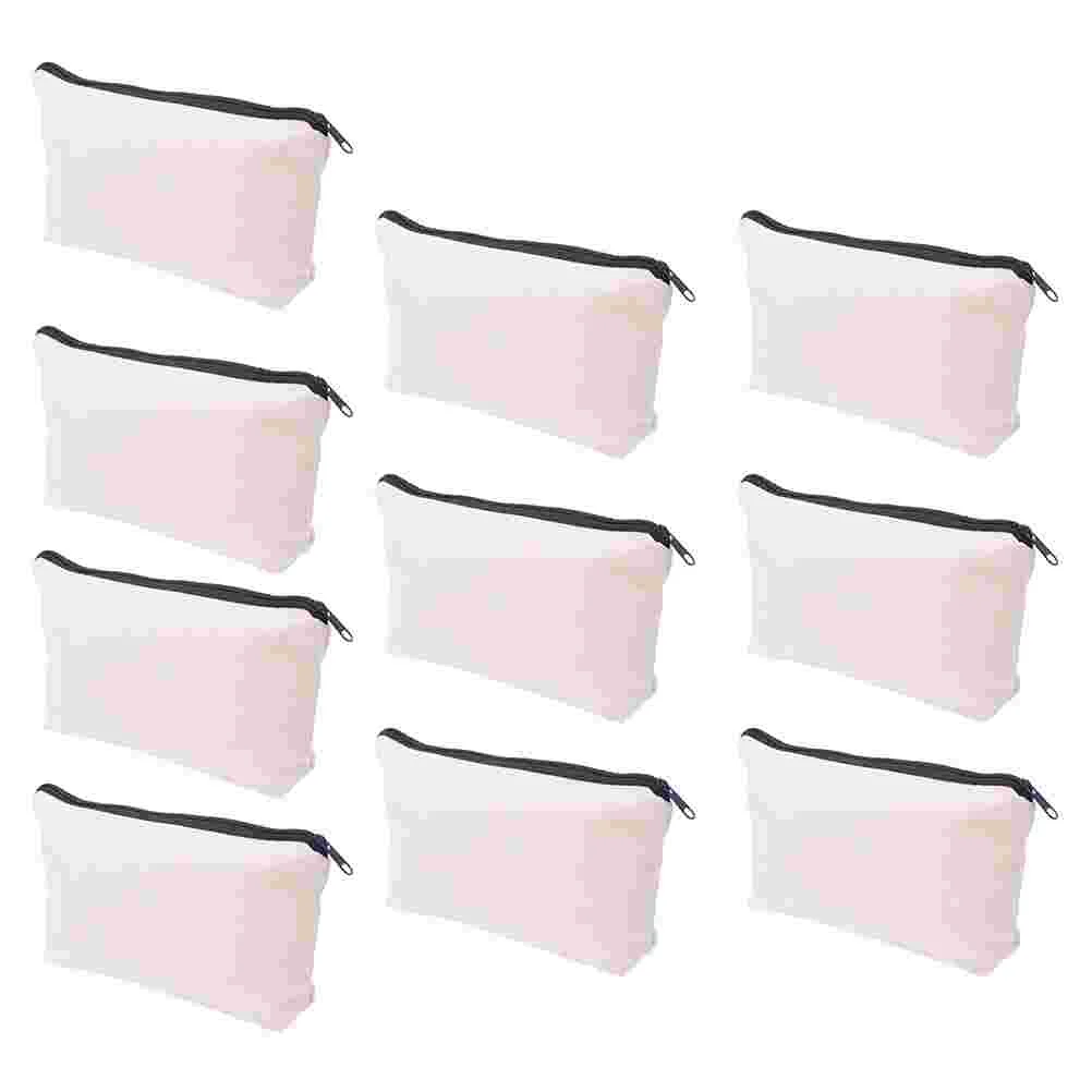 

20 Pcs Blank Canvas Bag Pencil Stationery Pouch Case Zipper Cloth Coin Purse Holder Storage