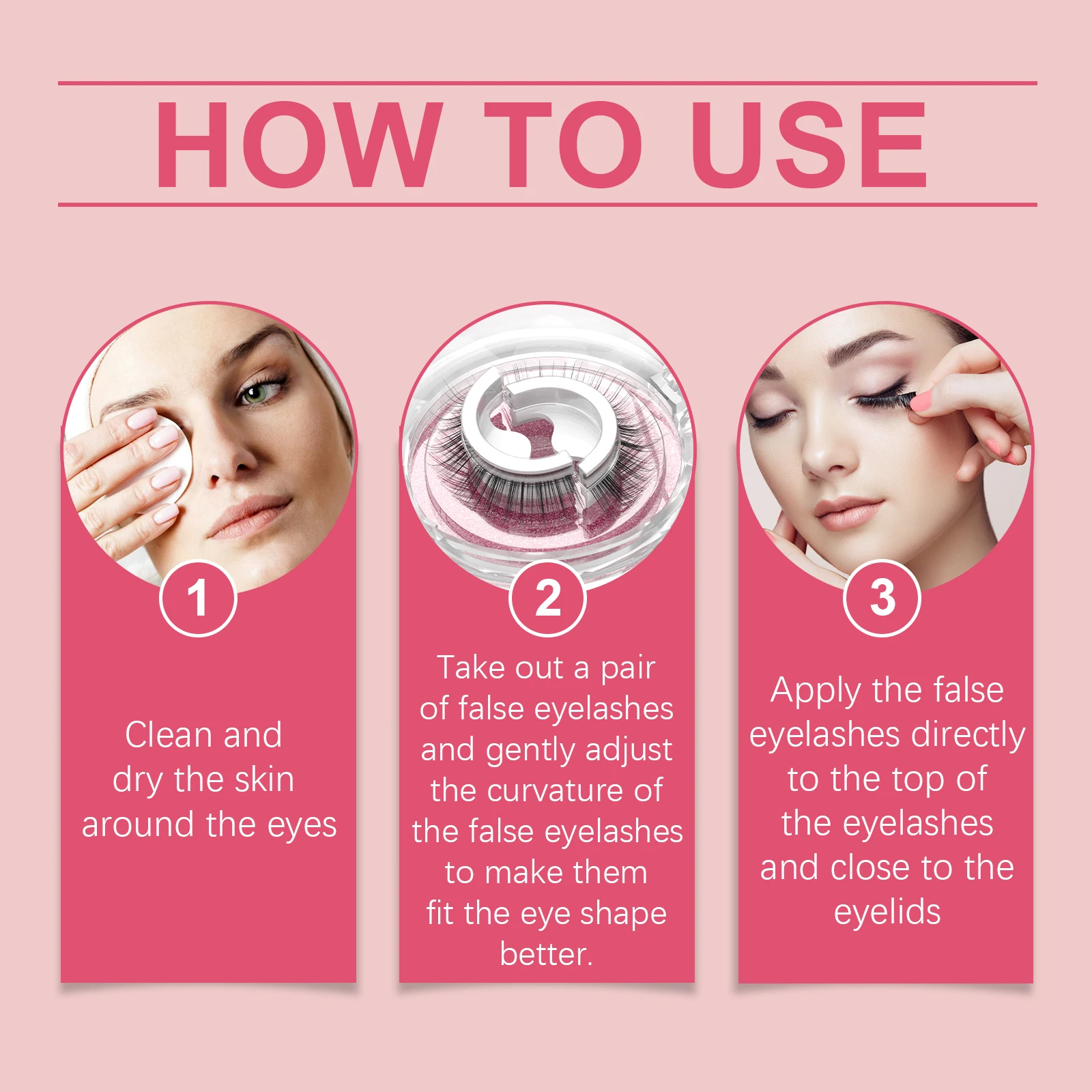 Reusable Self Adhesive Thick False Eyelashes