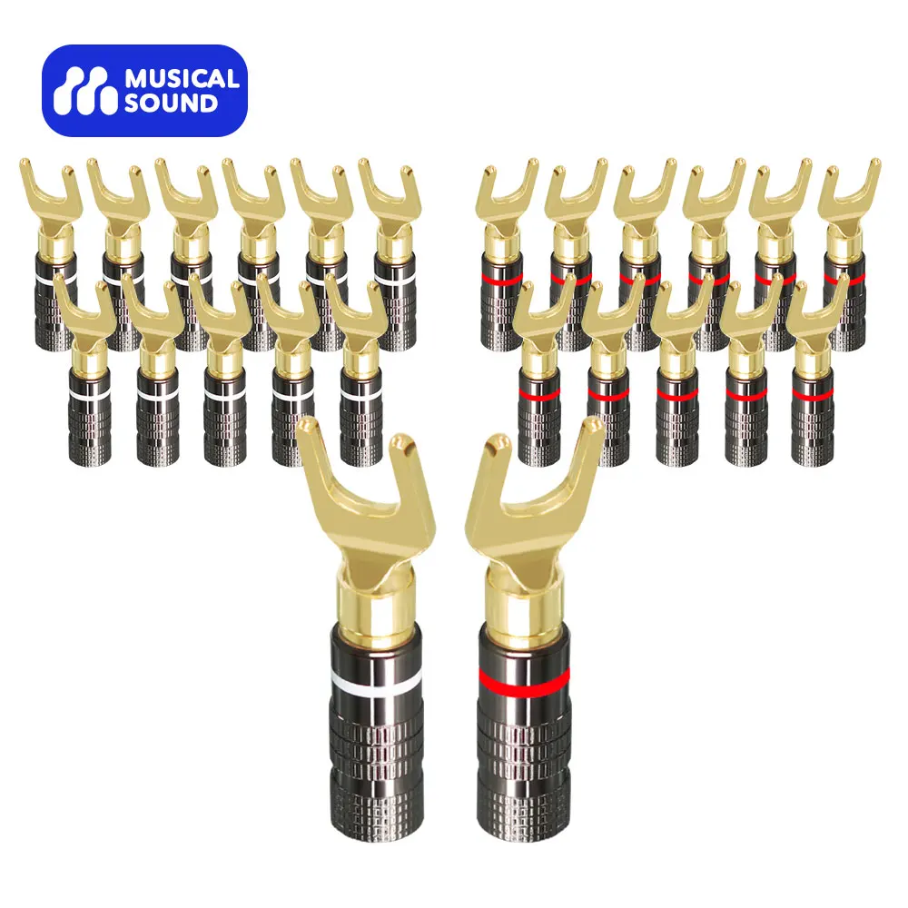 2/4/12/24 Pz Altoparlante Spina A Banana Connettore Audio 4Mm Hifi Spina A Banana Per Adattatore Altoparlante Video Jack Audio Spina Cavo