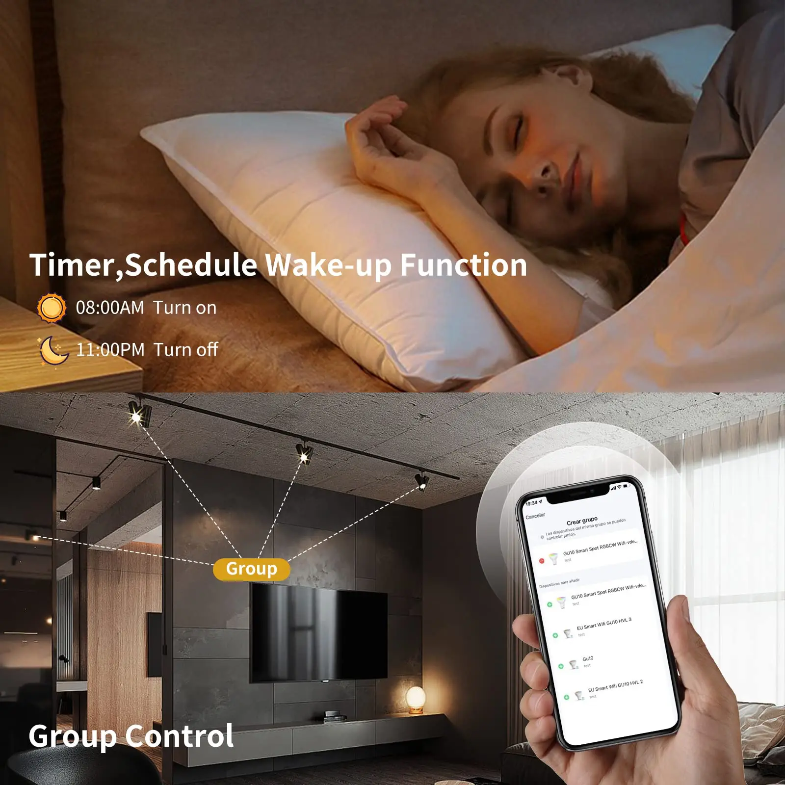 Lâmpada Smart Spot Lâmpadas Led de Trilha Funciona com Apple Homekit Sirialexagoogle Homesmartthings Wifi Rgb cw 5w Gu10 - Image 3