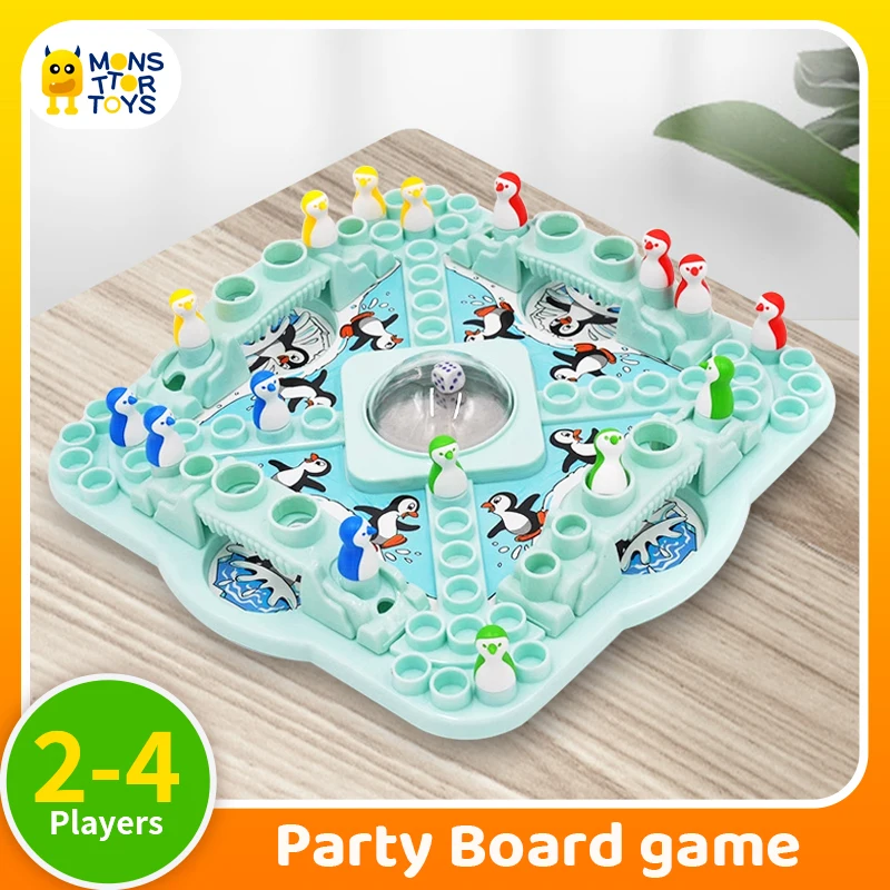 

Children's Party Games Toy Penguin Jump Board Game 4 Players Interest Challenges Checker Family Parent-child Interaction for kid