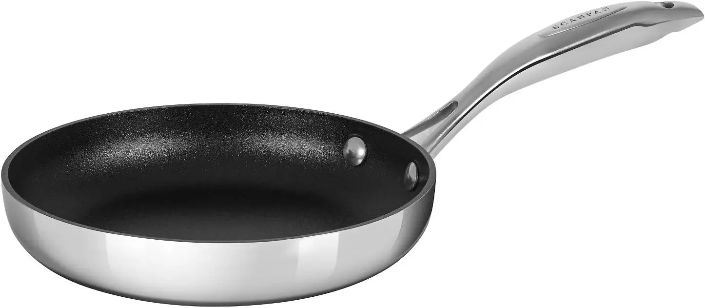 Nonstick Induction Suitable Fry Pan, Mirror Polished Stainless Exterior 3