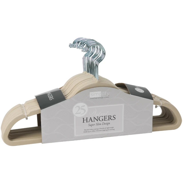 Simplify 25-Pack Plastic Non-slip Grip Clothing Hanger (White) in the  Hangers department at