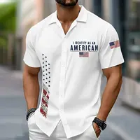 Chemise boutonnée à manches courtes pour hommes, drapeau américain patriotique américain, 250e anniversaire, mode décontractée, vacances, été quotidien 2