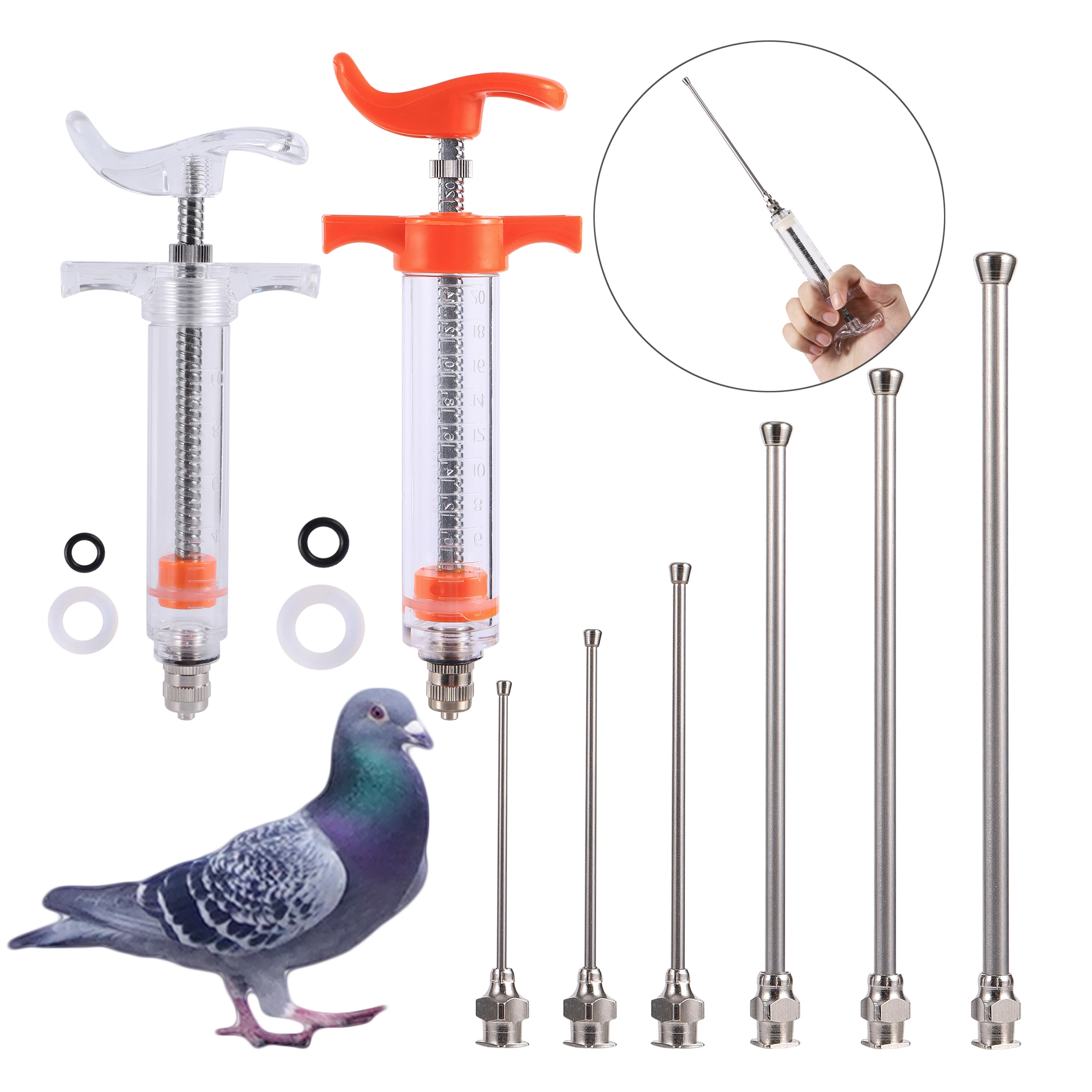 10ml 20ml Veterinary farm poultry family Syringe food Injection Animals bird canary parrot feeding water tool Needle