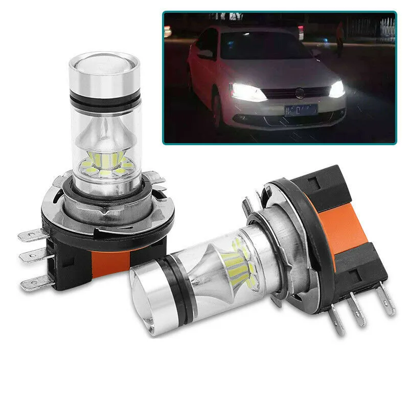 2 шт. Автомобильные светодиодные лампы H15 8000K 20SMD H1 H3 H4 H6 H8 H9 H11 H16 |