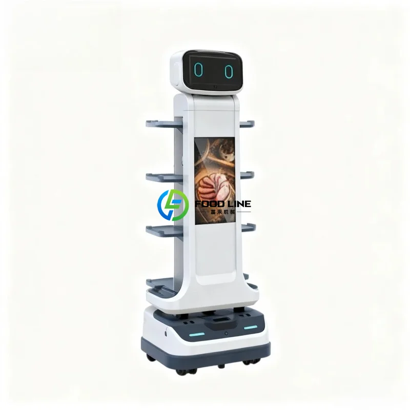 Robot di Servizio per Hotel e Ristoranti, Macchina Intelligente per la Navigazione Automatica e la Consegna di Cibo - immagine 5