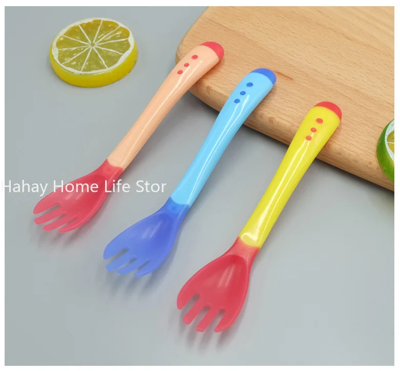 Baby Feeding Spoons Silicone Baby Feeding Spoons Tableware Waterproof Spoon Temperature Sensing Spoon Suitable For Children's Feeding