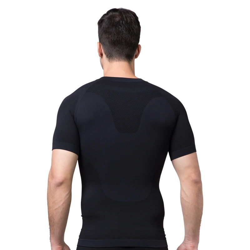 Men's Compression Shirt Body Shaper Slimming Short Sleeve Abdomen Undershirts