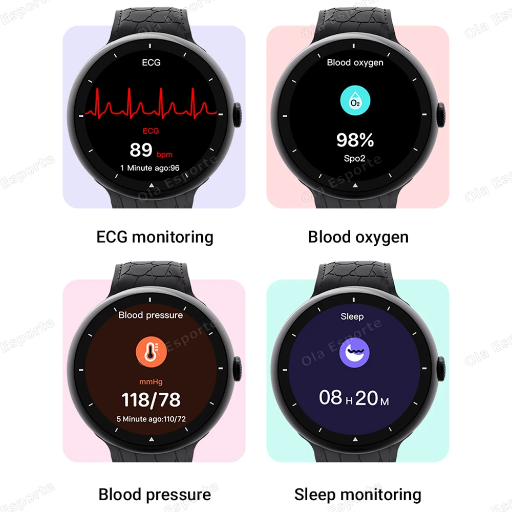 Smart Watch Schermo AMOLED da 2.09 pollici Chiamata Bluetooth Bussola Tracker Orologi sportivi da uomo Monitor sanitario Smartwatch da donna impermeabile - immagine 5