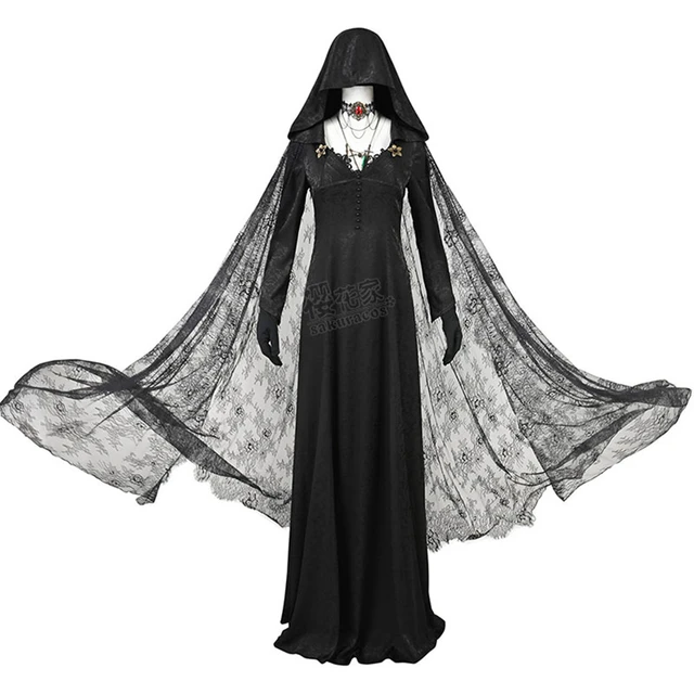 Costume de Cosplay pour femme, robe longue noire de film, déguisement de  fille de Vampire du Village maléfique pour Halloween et carnaval -  AliExpress