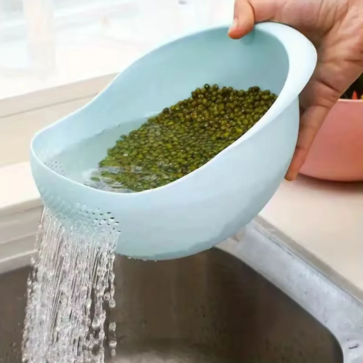 1/3pcs-Household Vegetable Washing Basket Fruit Basin Rice Drainage Basket Kitchen Supplies Small Tools Multi-purpose