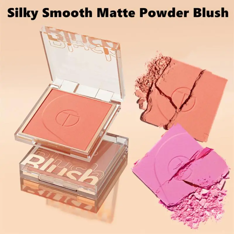 Silky Smooth Matte Powder Blusher Enhance Complexion Monochrome Facial Rouge Blush Long-lasting Color Rendering Makeup Cosmetics