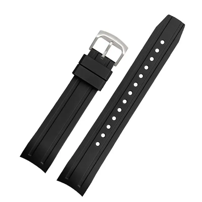 SCHIK Curved interfaces WatchBand For Citizen BN0190-15E/0191/0193 CA0718-13E CA4386/4385 Men Rubber Watch Strap Bracelet
