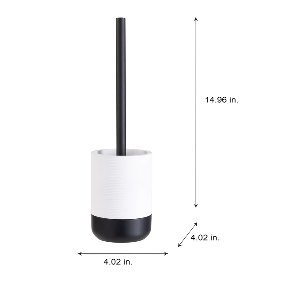Stylish Monochrome Toilet Brush with Elegant Storage