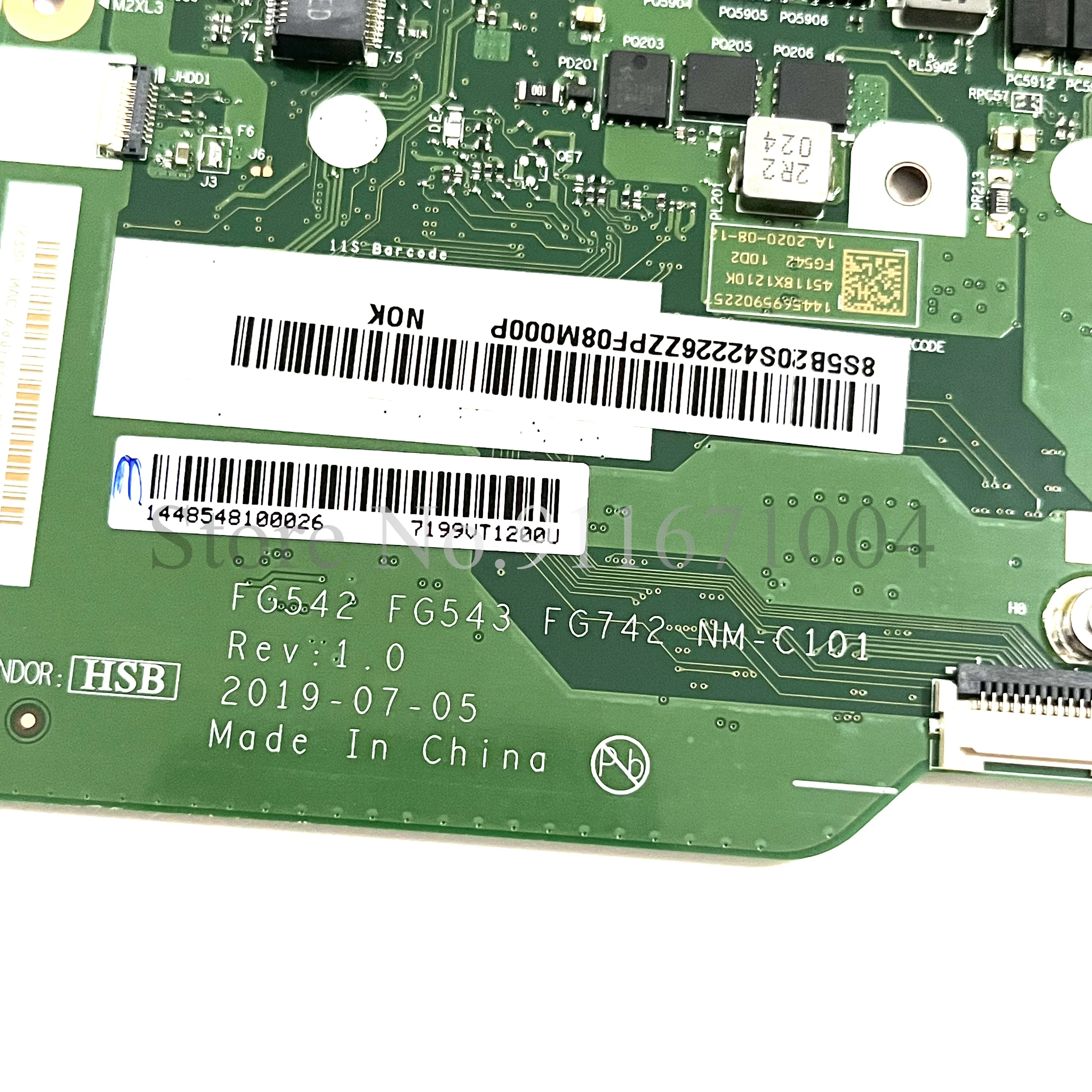 Placa-mãe Portátil para Lenovo Ideapad Cpu Ram 4g Fg542 Fg543 Fg743 Nm-c101 L34015api V155-15api Amd r3 r5 r7 - Imagem 3