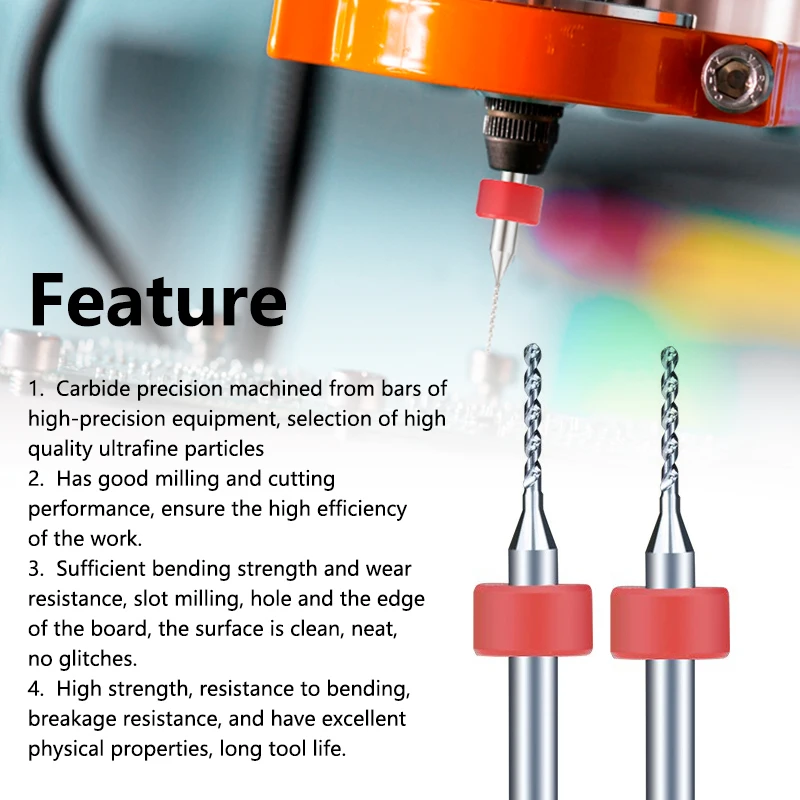 XCAN 10Pcs 1.1mm-2.0mm Import Carbide PCB Drill Bits Print Circuit Board Mini CNC Drilling Bit Set