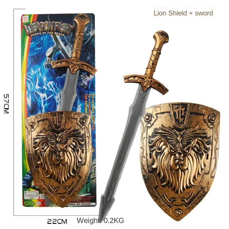 Children's Toy Weapon Shield Sword Hand Stage Performance Ancient Costume Acting Props Cosplay Accessories Plastic Safety Toys cosplay sword cosplay prop cosplay toy cosplay shield