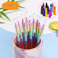 10pcs Stackable Crayons Pencil Colorful Painting Graffiti Kid Party Supplies Birthday Gift Kindergarten School Teacher Prizes 1