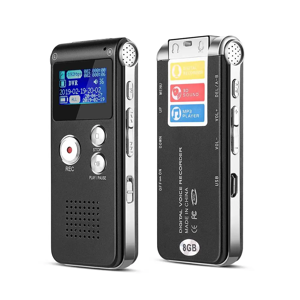 Mini lecteur de disque flash USB, enregistreur vocal audio numérique, dictaphone 3D, lecteur de musique MP3 stéréo, 8 Go, 16 Go, 32 Go, 3 en 1, 650 heures
