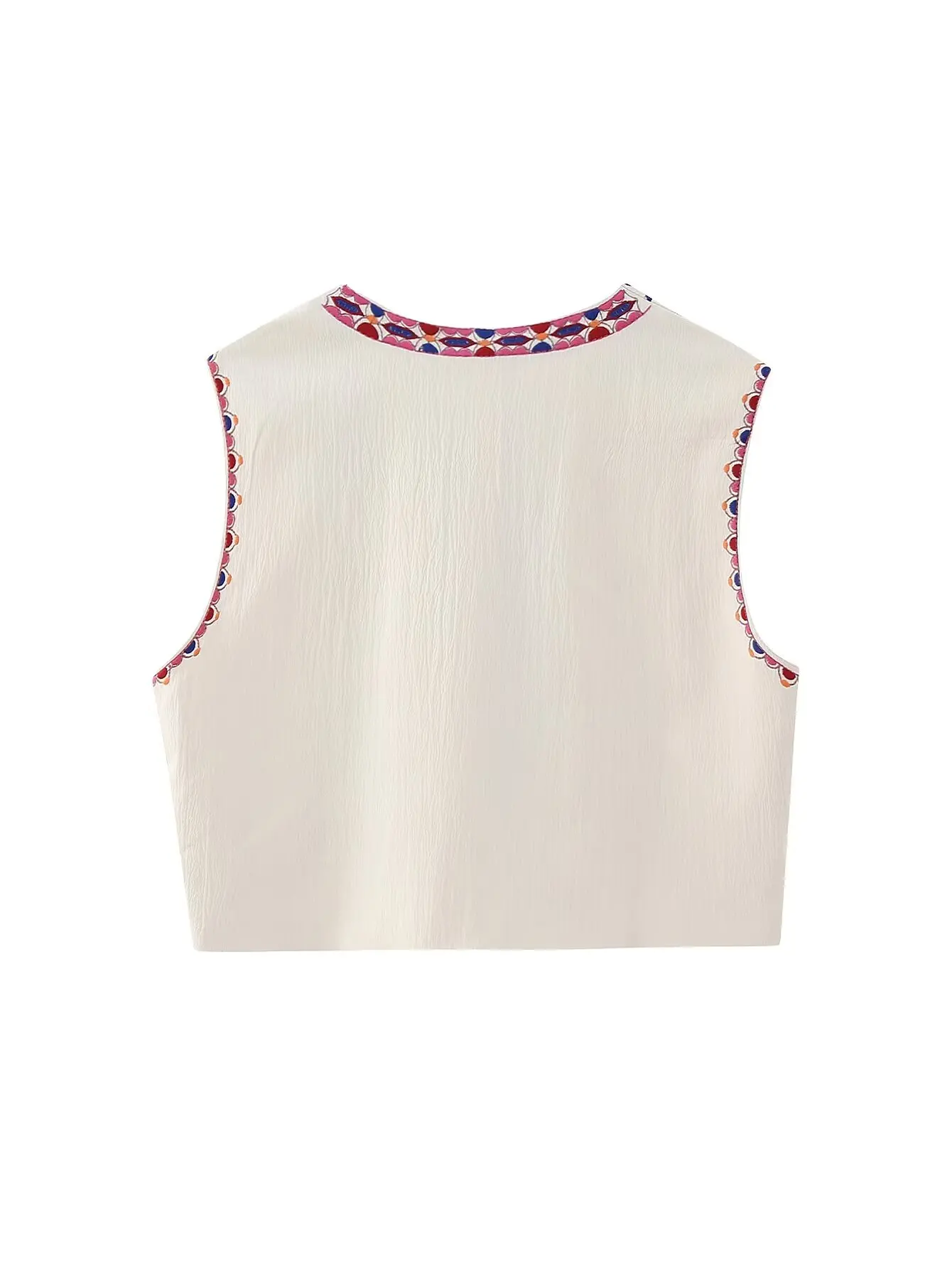 Zevity Women National Style Sleeveless Position Floral Embroidery Short Vest Jacket Ladies Casual Crop WaistCoat Tops CT4110 6