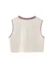 Zevity Women National Style Sleeveless Position Floral Embroidery Short Vest Jacket Ladies Casual Crop WaistCoat Tops CT4110 6