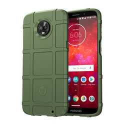 Heavy Duty Soft Shield Silicone Back Cover - Matte Rubber Armor Phone Case for Moto Z3 Play (Army green)