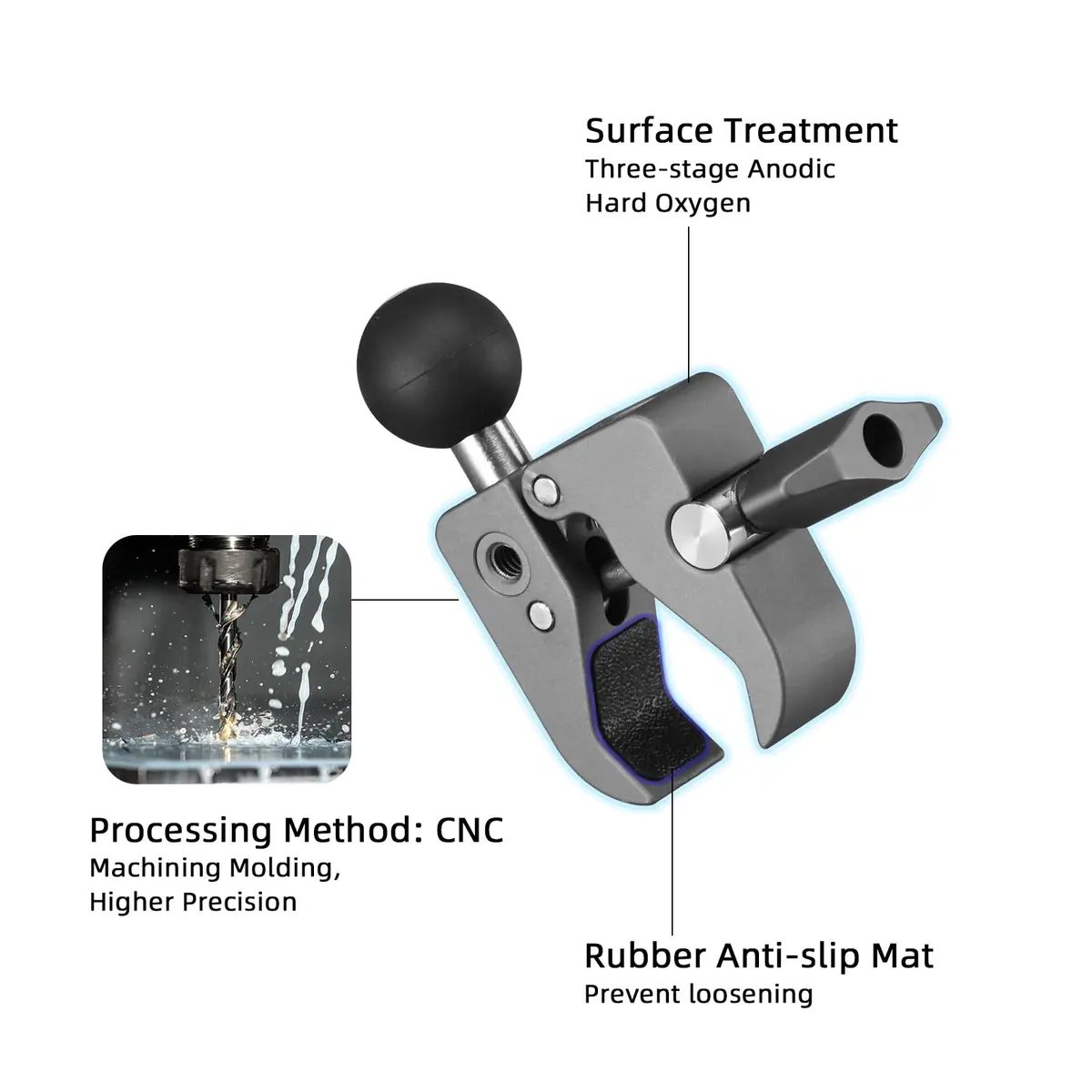 FANAUE Handlebar Clamp Mount Base mobile phone holder stand Support bracket Motorbike motorcycle Bicycles ATV/UTV for RAM Mounts — view 3
