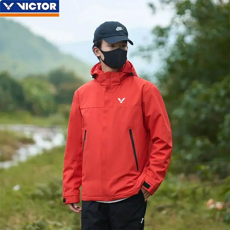 Victor New Men's and Women's Same Jacket Versatile, Simple, Light and Warm Sports Hooded Long-sleeved Jacket