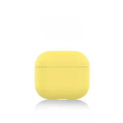 Liquid Silicone Soft Earphone Case - Premium Protective Headphone Cover Sleeve - AirPods 1 2 (Yellow)