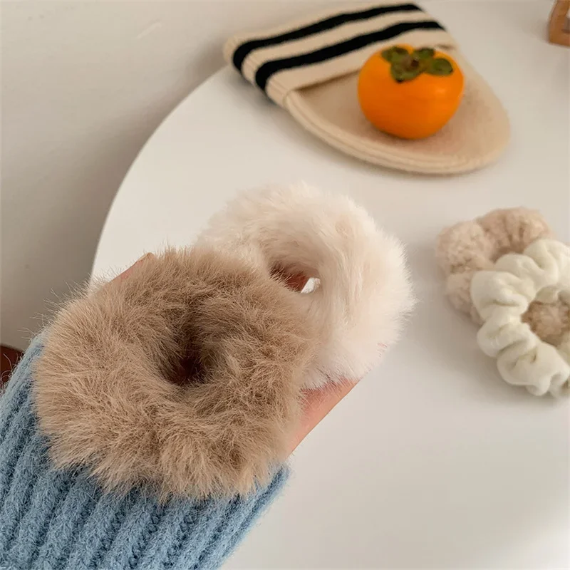 7 Pcs/Set Women Hair Scrunchies Set Plush Solid Band for Girls Ponytail Holder Rubber Bands Hair Ties Hair Accessories