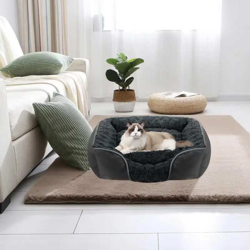 

Dog Bed Removable Orthopedic Dog Bed Soft Sofa with Anti-Slip Bottom Extra Head Neck Support Sleeper Washable Puppy Bed