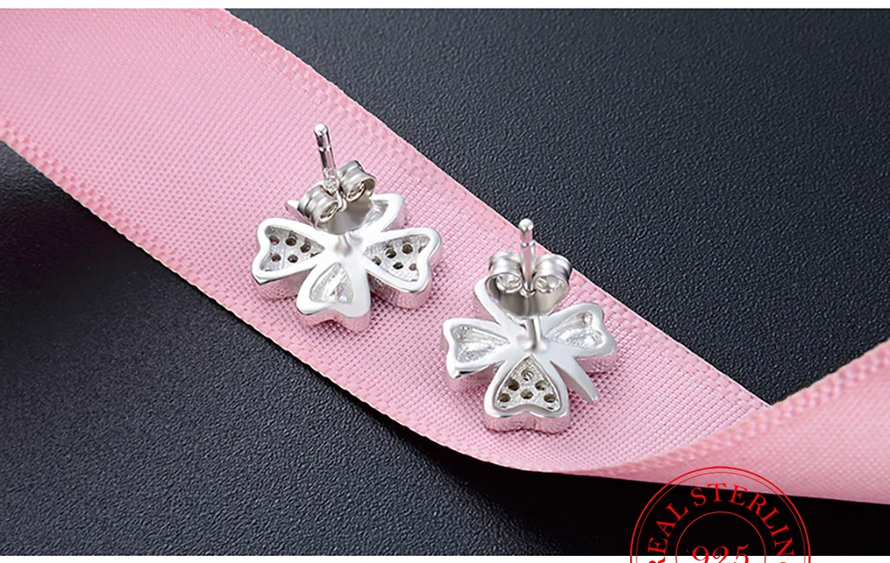 Orecchini A Goccia Trifoglio Nero In Argento 925 – Borchie Classiche Retro Per Uomo E Donna – Fatte A Mano