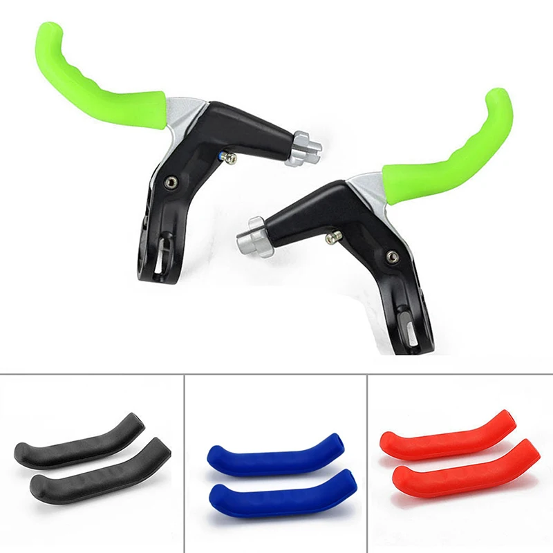 1 Pair Bicycle Brake Handle Cover Bike Brakes Silicone Sleeve Universal Type Brake Lever Protection Covers Cycling Accessory