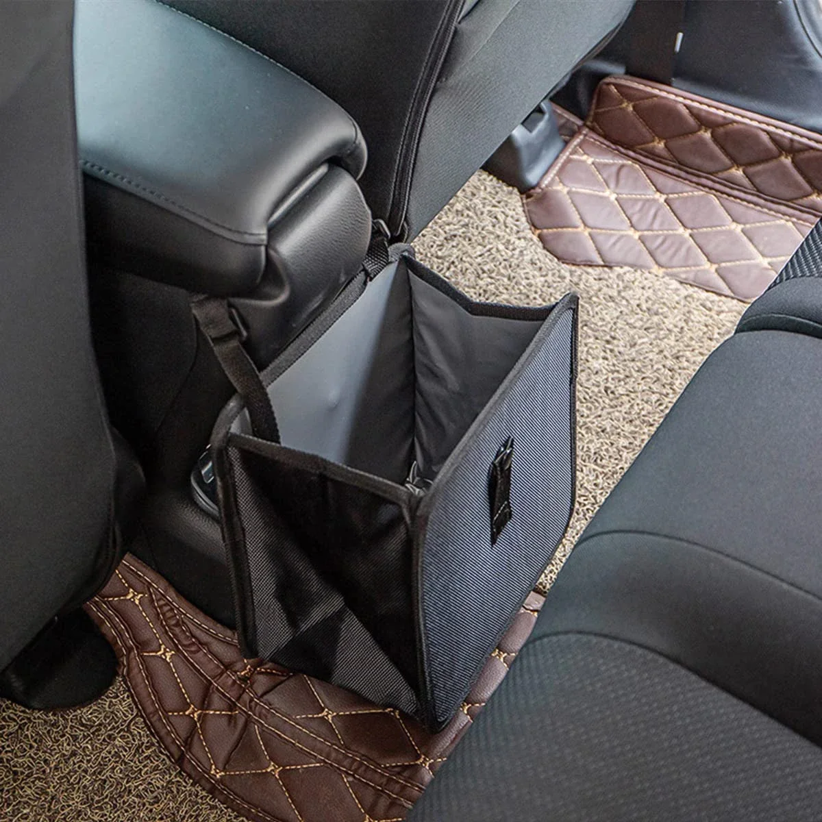 Foldable Car Trash Can 6.58L Car Trash Organizer Bin Portable Hanging Dustbin Storage Bag with Adjustable Strap Waterproof