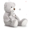 MorisMos Giant Teddy Bear Mommy and Baby Bear Soft Plush Bear Stuffed Animal for Mom and Child, 39 Inches, Gray