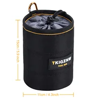 TKIGZNW Pochette à outils pour clous et vis avec clip de ceinture noir 6