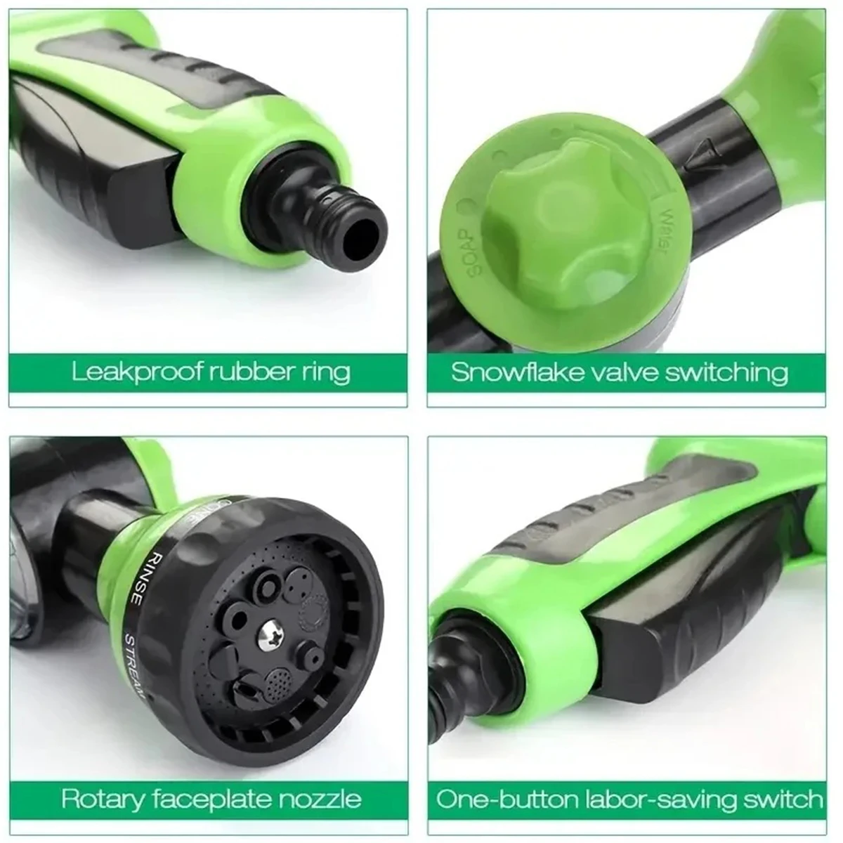 1pc Upgrade Garden Hose Nozzle Sprayer Water Volume Control High Pressure Water Gun 8 Adjustable Watering PatternsWateringPlants