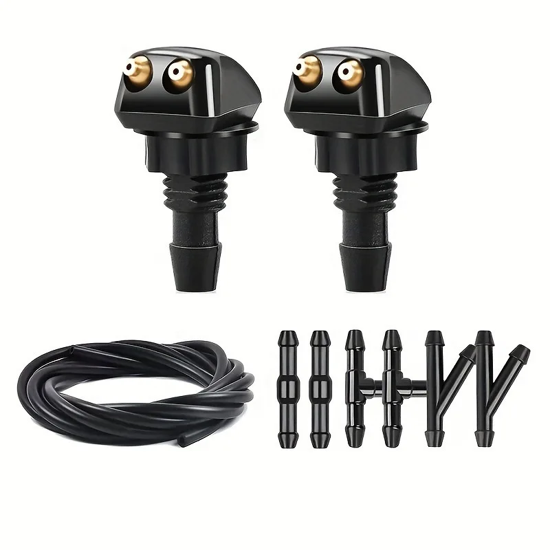 Car Universal Auto Windshield Washer Hose Wiper Blade Pipe Jet Spray Nozzle Water Fluid Tube Joiner Connector Replacement Kit 3