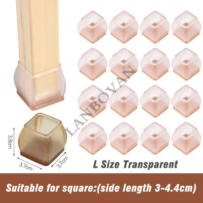 16pcs Enhanced Silicone Furniture Leg Protectors - Non-Slip Felt Pads
