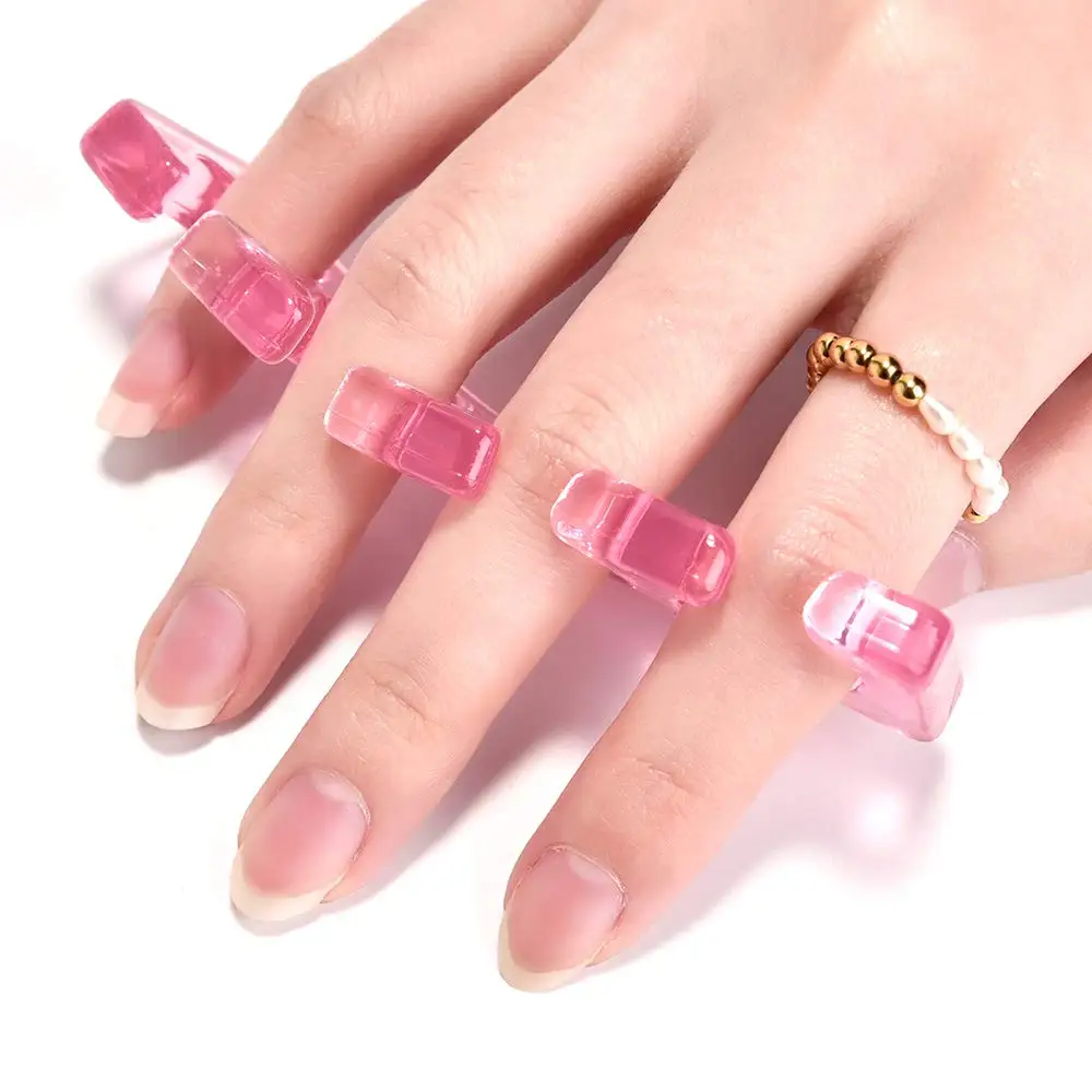 2pcs (1pair)Soft Silicone Finger Toe Separator Soft-Silicon 5 Colors Flexible  Finger Toe Spacers for Nail Polish Pedicure Tools