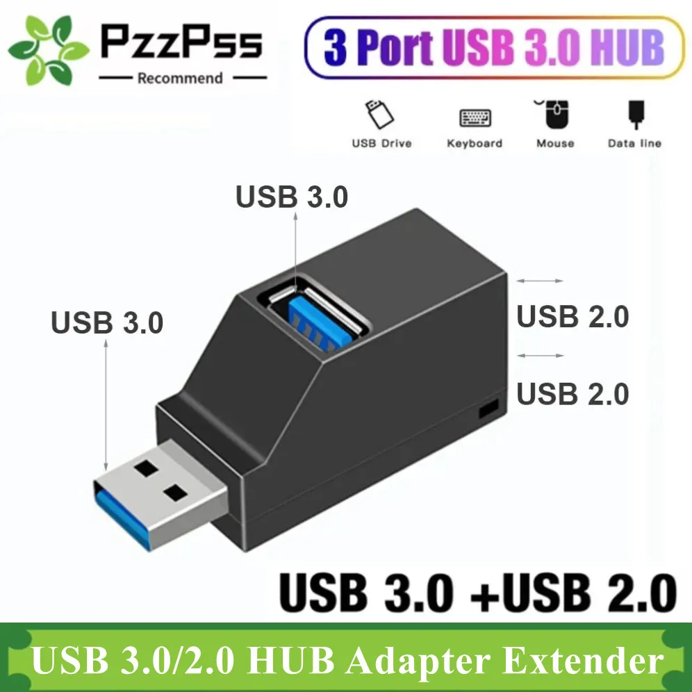 3 Ports High Speed USB 3.0 HUB Adapter Extender Splitter For PC Laptop MacBook P