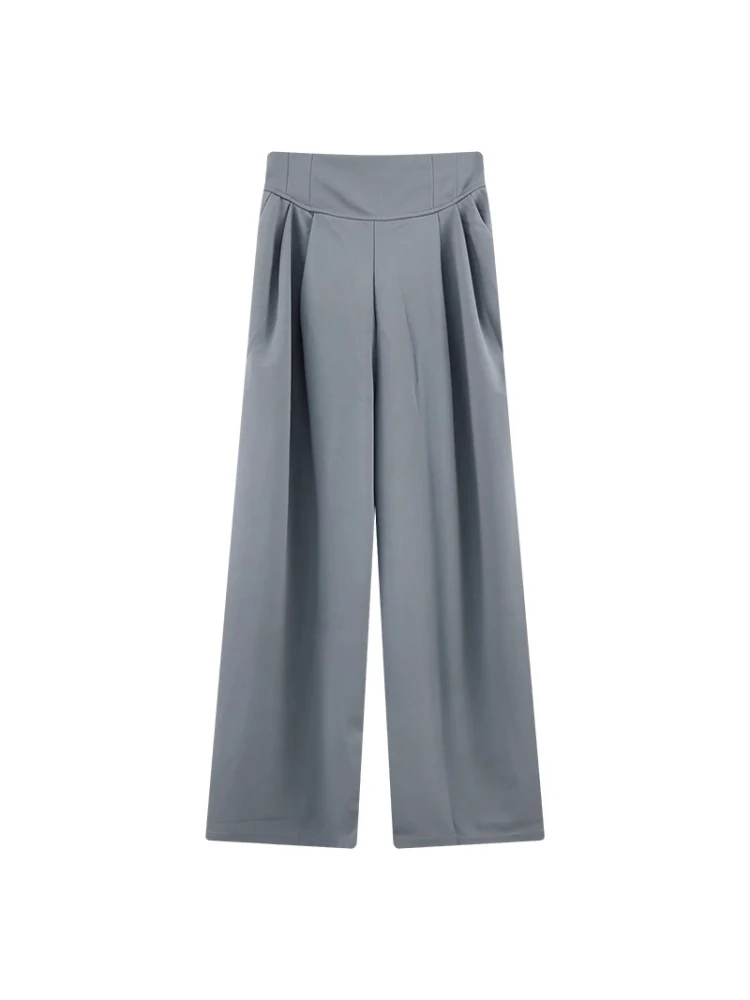 High Waist Wide Leg Suit Pants Women's Loose Fit Straight Casual Long Trousers Floor Length Korean Sle Commute Pants