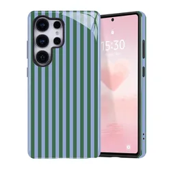 Elegant Retro Rose Red Striped Double Layer Phone Case - Samsung S26 Plus (FKSFL0954)