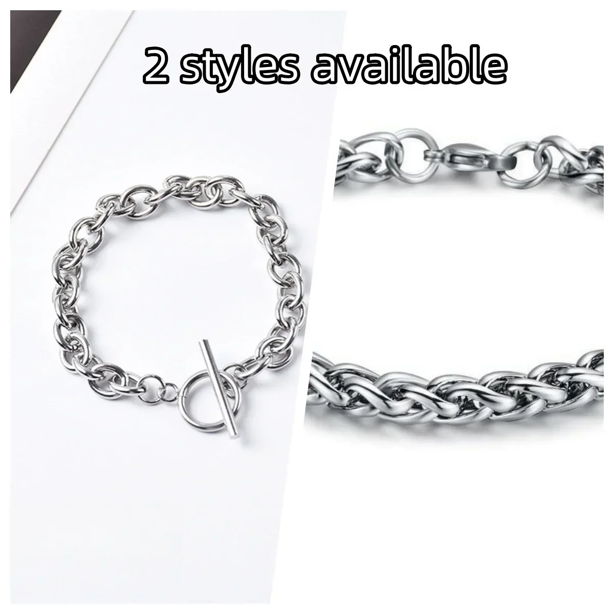 Stainless Steel Bracelet Men Women Chunky Cable Chain Bangles Fashion Edgy Girls Boys Jewelry 2023 New - Image 2