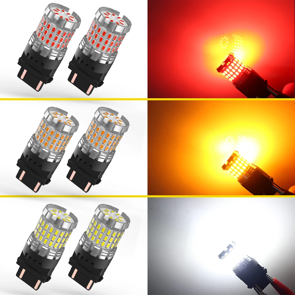 BMTxms LED Canbus 3157 3156 3057, 2x T25 LED , ڵ  극ũ , DRL  ȣ ,  ħ  , P27/7W