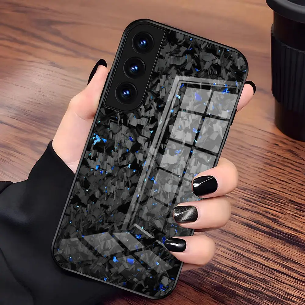 Premium Forged Carbon Fiber Shockproof Glass Phone Case