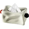 Ceramic Tissue Box Silver Pleats Geometric Spheres Black Balls Paper Towel Holder Napkin Holder Tabletop Storage Container 6