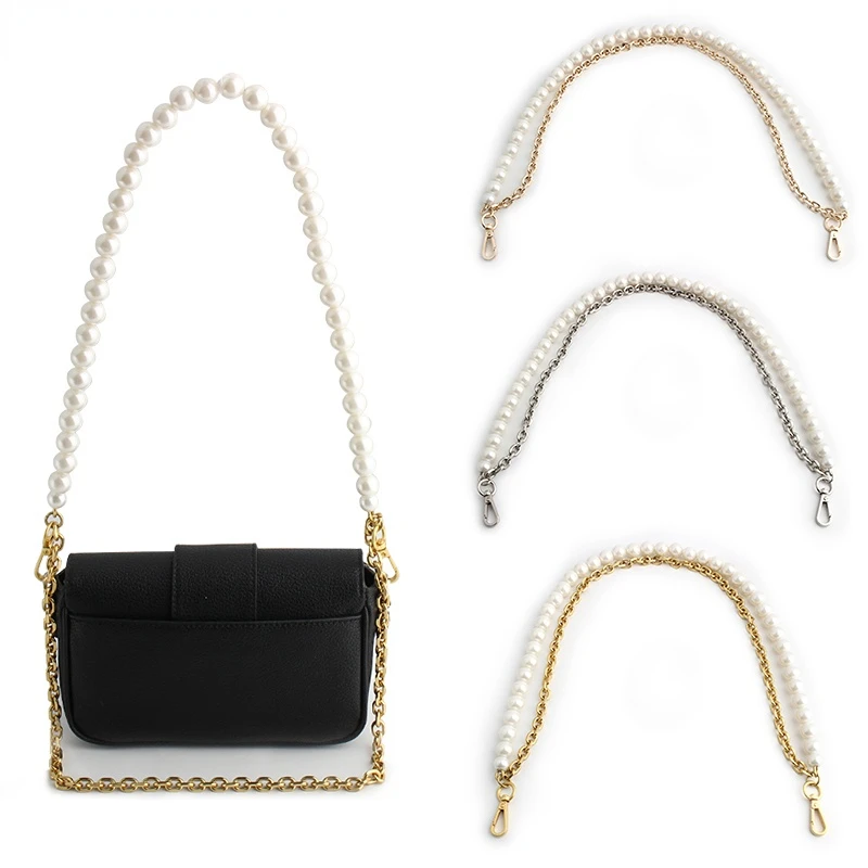 1/2/5pcs 65cm Decorative Pearl Chain 2 Layers Ladies Handbag Shoulder Strap Chain Handbag Strap Purse Accessories Parts